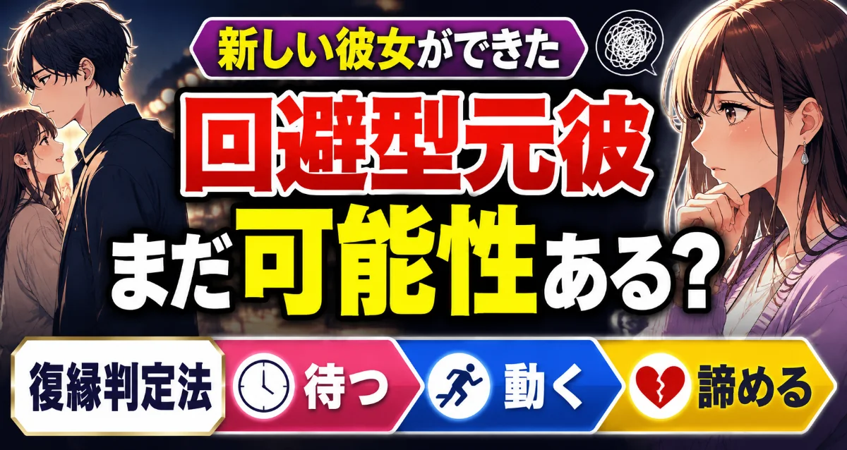 新しい彼女ができた回避型元彼、まだ可能性ある?「待つ・動く・諦める」復縁判定法