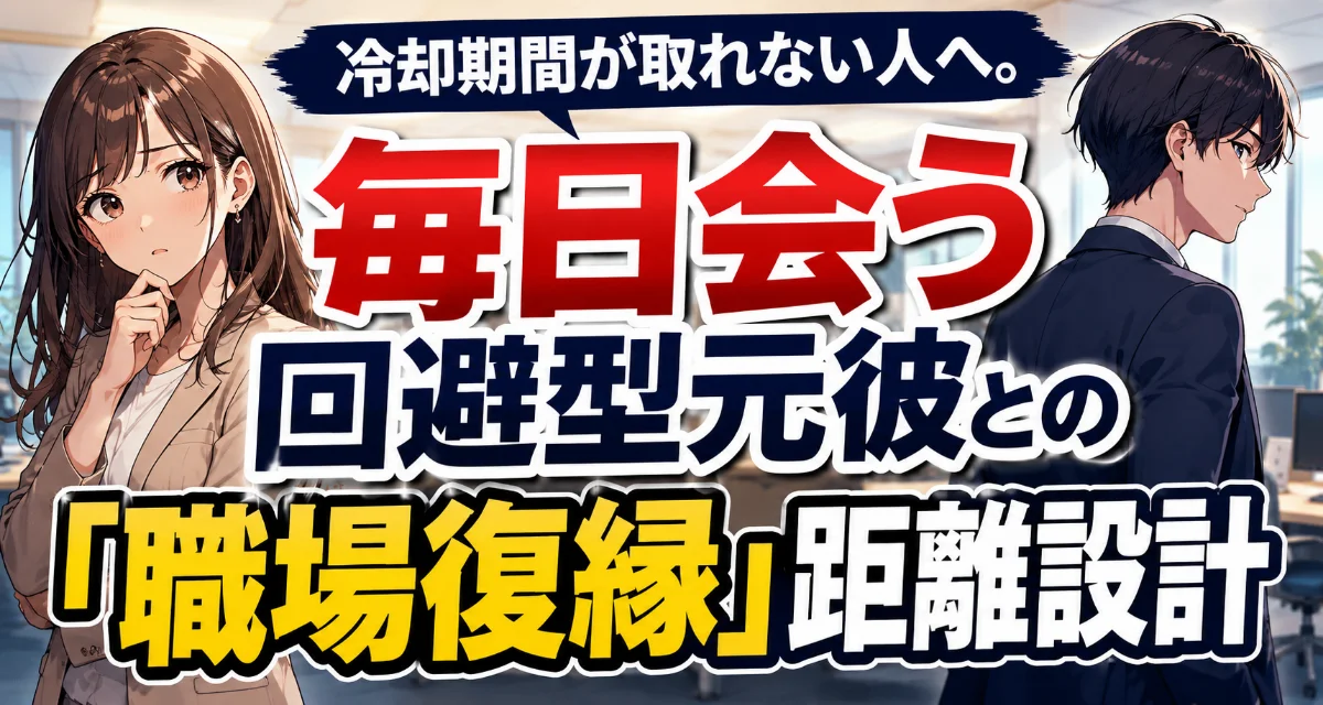 冷却期間が取れない人へ 毎日会う回避型元彼との「職場復縁」距離設計
