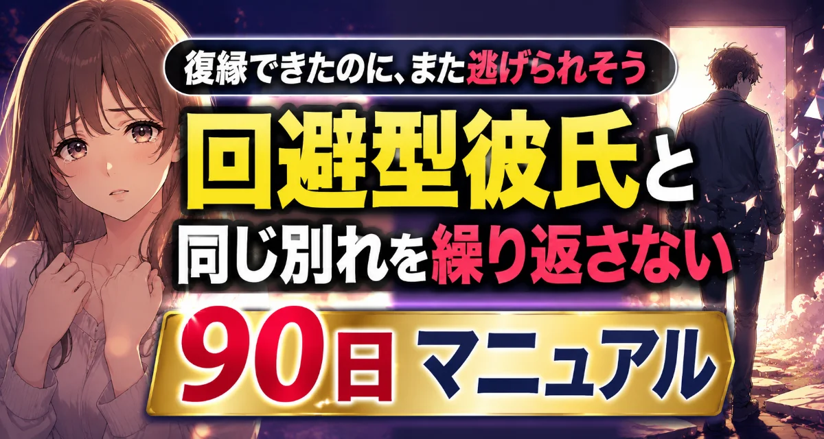 「復縁できたのに、また逃げられそう」回避型彼氏と同じ別れを繰り返さない90日マニュアル