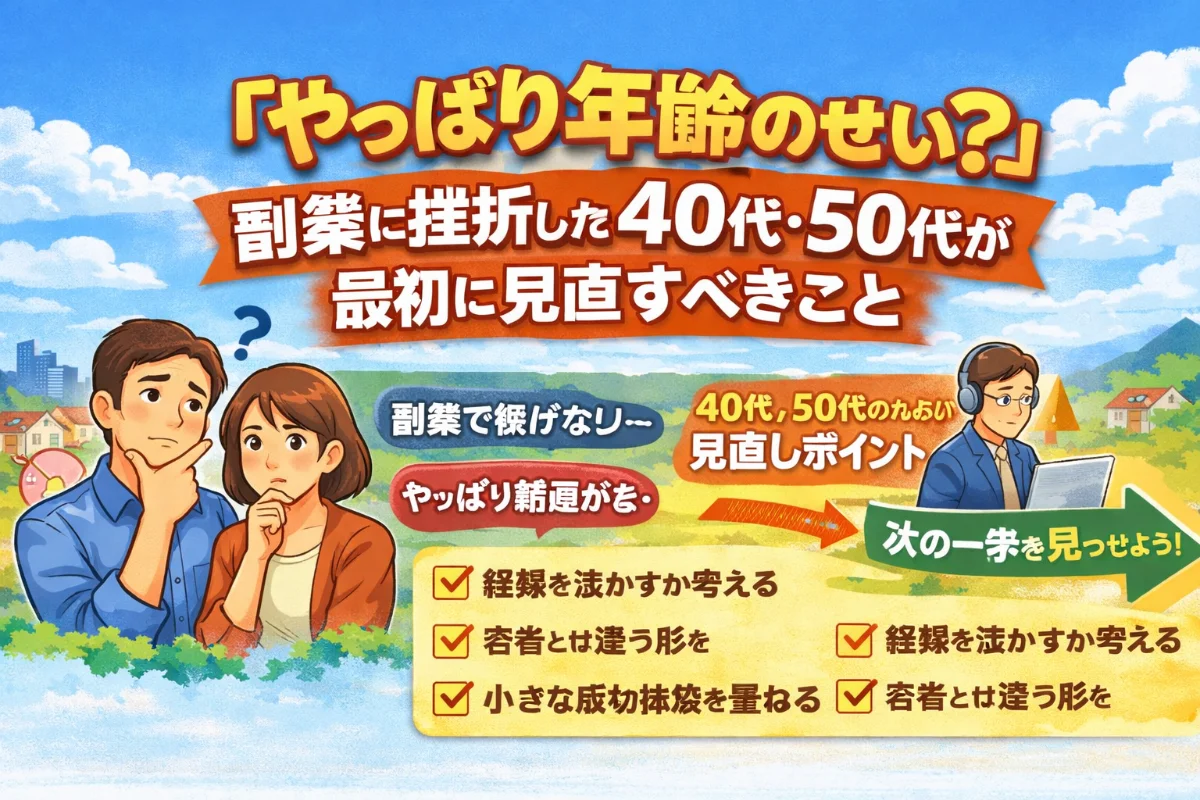 「やっぱり年齢のせい？」副業に挫折した40代・50代が最初に見直すべきこと