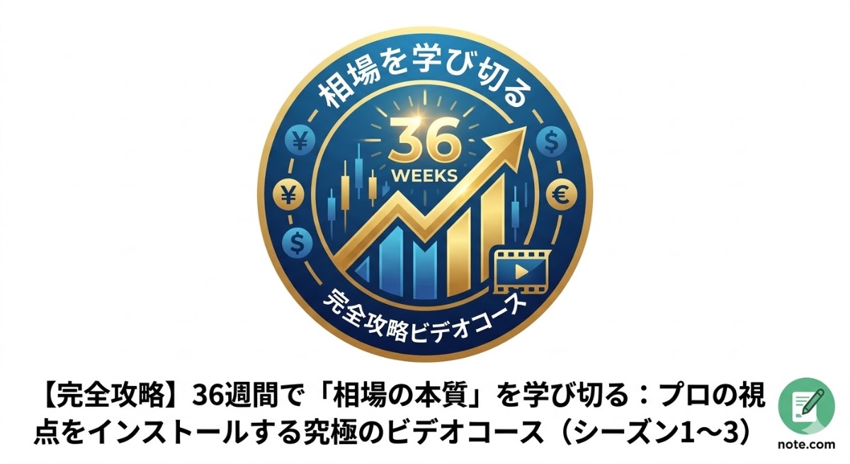 【完全攻略】36週間で「相場の本質」を学び切る：プロの視点をインストールする究極のビデオコース（シーズン1〜3）