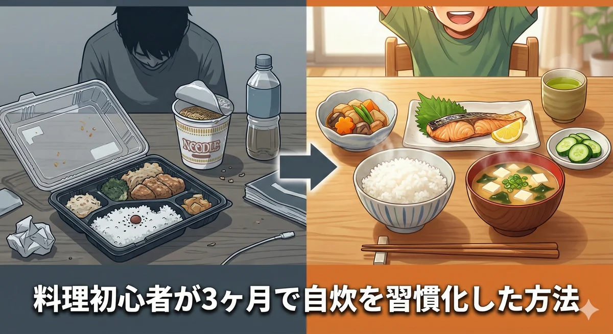 料理初心者が3ヶ月で自炊を習慣化した方法